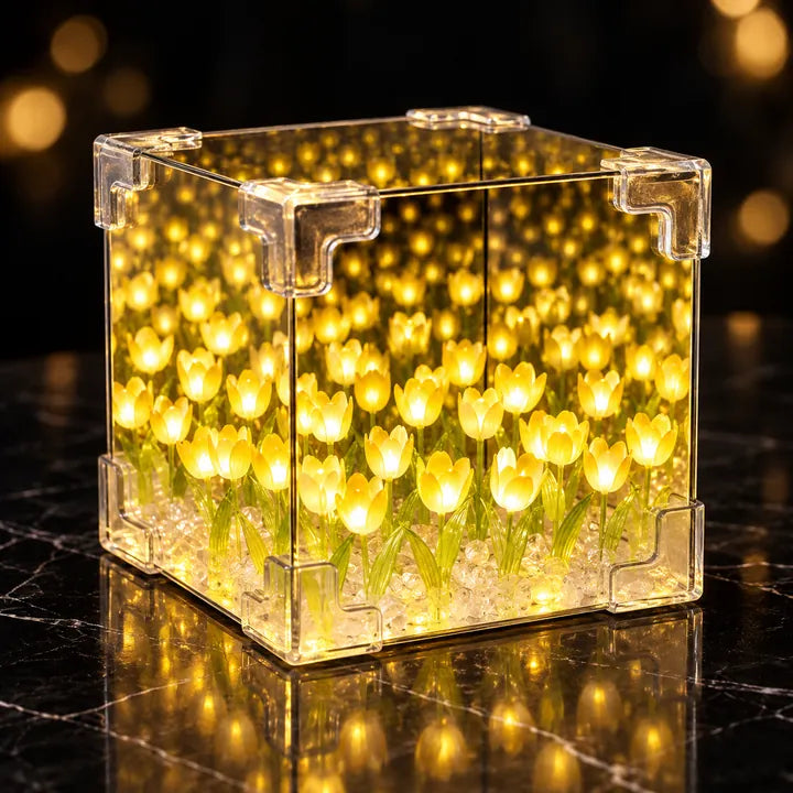Cubo de Tulipanes Amarillo