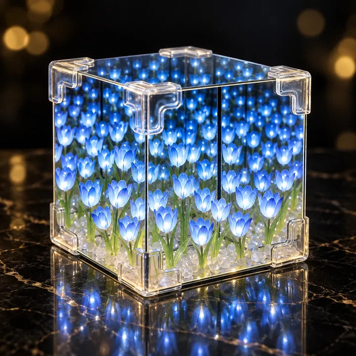 Cubo de Tulipanes Azul