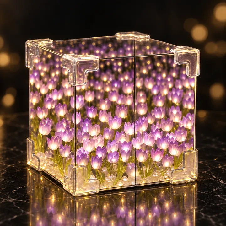 Cubo de Tulipanes Morado
