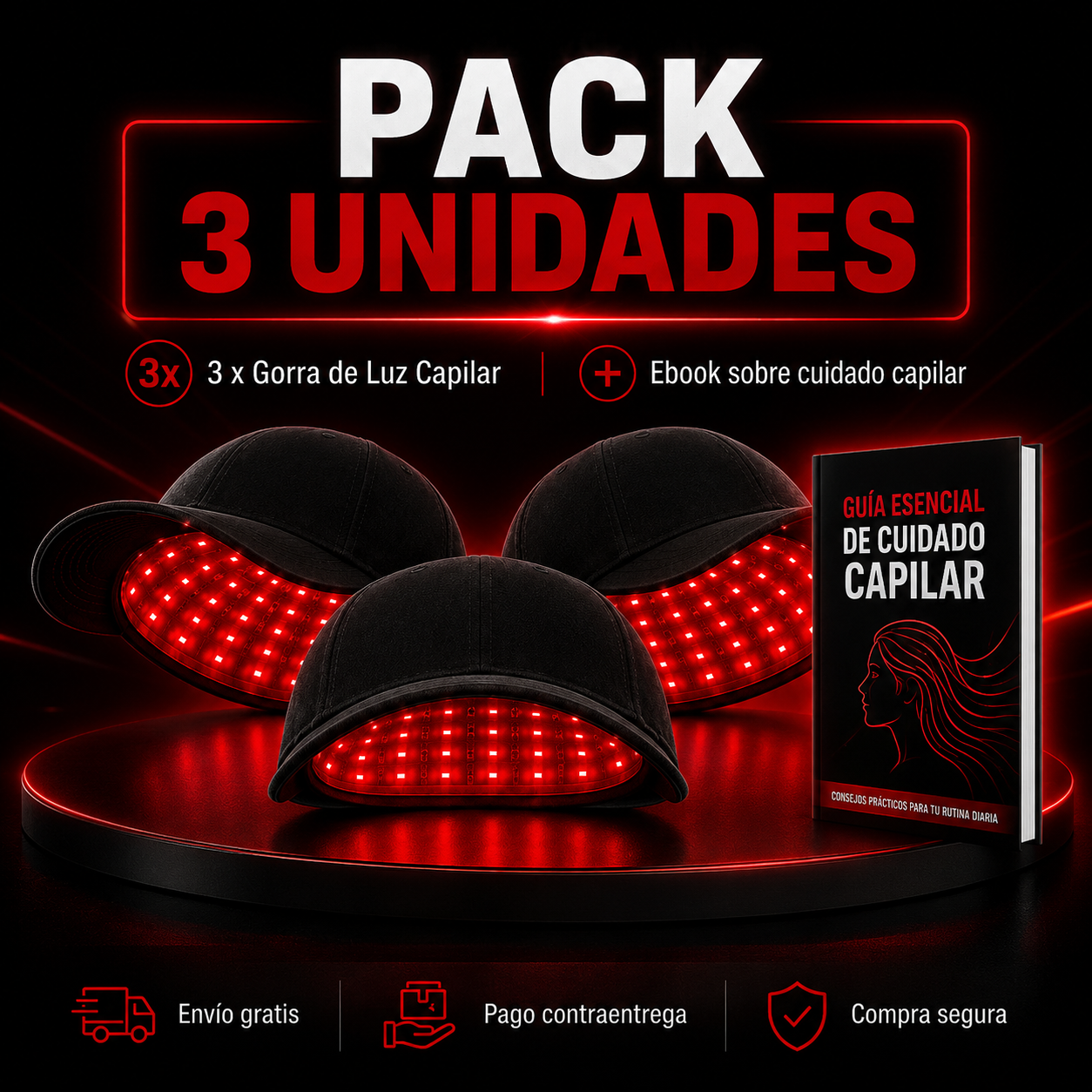 Gorra capilar terapia - 3 unidades + Ebook